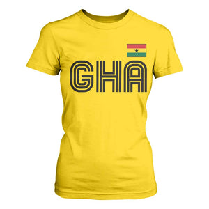 Proud Ghanaian T Shirt For Women Minimalist Ghana Typography Design Ghana Flag