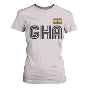 Proud Ghanaian T Shirt For Women Minimalist Ghana Typography Design Ghana Flag