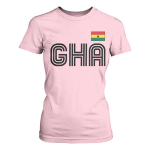 Proud Ghanaian T Shirt For Women Minimalist Ghana Typography Design Ghana Flag