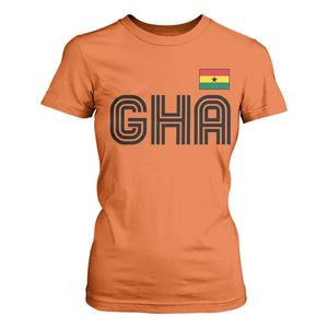 Proud Ghanaian T Shirt For Women Minimalist Ghana Typography Design Ghana Flag