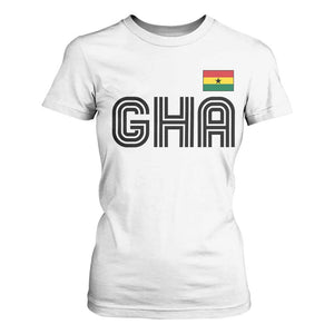 Proud Ghanaian T Shirt For Women Minimalist Ghana Typography Design Ghana Flag