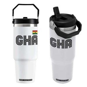 Proud Ghanaian Flip Straw Tumbler Minimalist Ghana Typography Design Ghana Flag