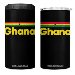 Vintage Ghana Flag 4 in 1 Can Cooler Tumbler Proud Ghanaian Heritage African Pride