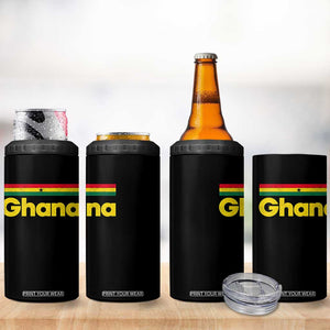 Vintage Ghana Flag 4 in 1 Can Cooler Tumbler Proud Ghanaian Heritage African Pride