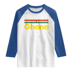 Vintage Ghana Flag Raglan Shirt Proud Ghanaian Heritage African Pride