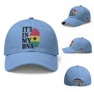 Its In My DNA Ghana Baseball Cap Fingerprint Flag Proud Ghanaian Heritage Ghanese Roots