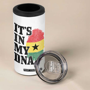 Its In My DNA Ghana 4 in 1 Can Cooler Tumbler Fingerprint Flag Proud Ghanaian Heritage Ghanese Roots