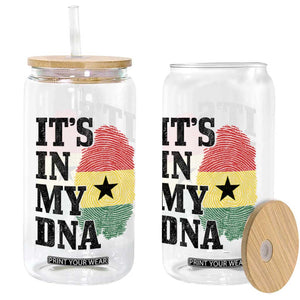 Its In My DNA Ghana Glass Can Fingerprint Flag Proud Ghanaian Heritage Ghanese Roots