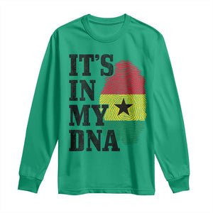 Its In My DNA Ghana Long Sleeve Shirt Fingerprint Flag Proud Ghanaian Heritage Ghanese Roots