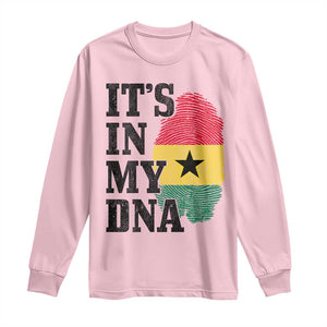 Its In My DNA Ghana Long Sleeve Shirt Fingerprint Flag Proud Ghanaian Heritage Ghanese Roots