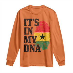 Its In My DNA Ghana Long Sleeve Shirt Fingerprint Flag Proud Ghanaian Heritage Ghanese Roots