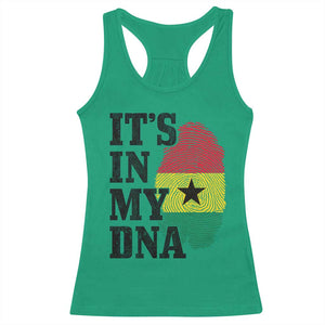 Its In My DNA Ghana Racerback Tank Top Fingerprint Flag Proud Ghanaian Heritage Ghanese Roots