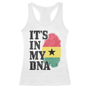 Its In My DNA Ghana Racerback Tank Top Fingerprint Flag Proud Ghanaian Heritage Ghanese Roots