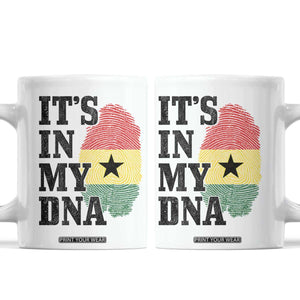 Its In My DNA Ghana Coffee Mug Fingerprint Flag Proud Ghanaian Heritage Ghanese Roots