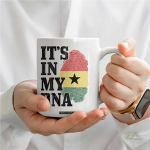 Its In My DNA Ghana Coffee Mug Fingerprint Flag Proud Ghanaian Heritage Ghanese Roots