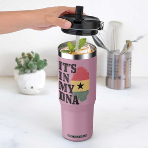 Its In My DNA Ghana Flip Straw Tumbler Fingerprint Flag Proud Ghanaian Heritage Ghanese Roots
