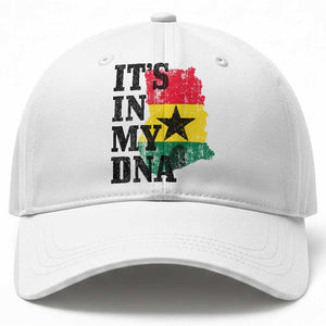 Its In My DNA Ghana Baseball Cap Proud Ghanaian Heritage Ghanese Roots Vintage Ghana Map Flag