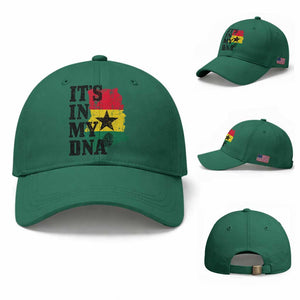 Its In My DNA Ghana Baseball Cap Proud Ghanaian Heritage Ghanese Roots Vintage Ghana Map Flag