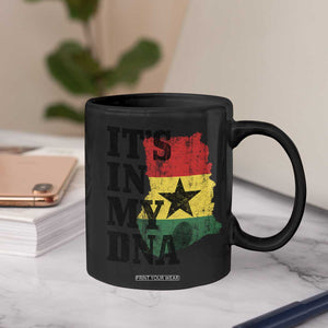 Its In My DNA Ghana Coffee Mug Proud Ghanaian Heritage Ghanese Roots Vintage Ghana Map Flag