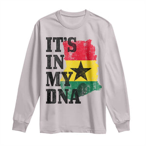 Its In My DNA Ghana Long Sleeve Shirt Proud Ghanaian Heritage Ghanese Roots Vintage Ghana Map Flag