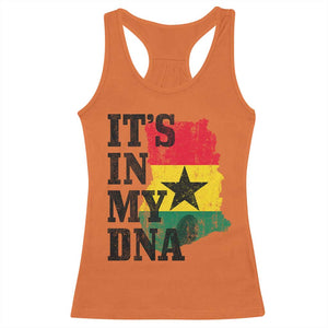 Its In My DNA Ghana Racerback Tank Top Proud Ghanaian Heritage Ghanese Roots Vintage Ghana Map Flag