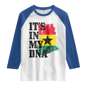 Its In My DNA Ghana Raglan Shirt Proud Ghanaian Heritage Ghanese Roots Vintage Ghana Map Flag