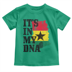 Its In My DNA Ghana Toddler T Shirt Proud Ghanaian Heritage Ghanese Roots Vintage Ghana Map Flag