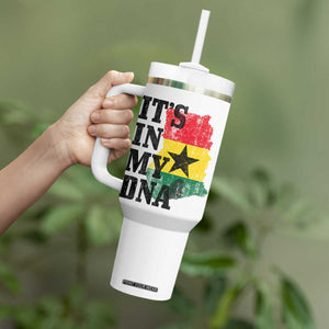 Its In My DNA Ghana Tumbler With Handle Proud Ghanaian Heritage Ghanese Roots Vintage Ghana Map Flag