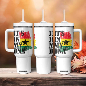Its In My DNA Ghana Tumbler With Handle Proud Ghanaian Heritage Ghanese Roots Vintage Ghana Map Flag