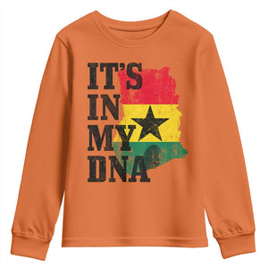 Its In My DNA Ghana Youth Sweatshirt Proud Ghanaian Heritage Ghanese Roots Vintage Ghana Map Flag