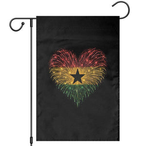 Ghana Flag Heart Ghanaian Flag Garden Flag Heart Fireworks Patriotic Independence Day Celebration Graphic