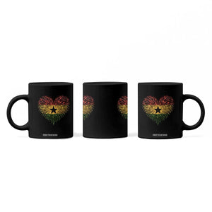 Ghana Flag Heart Ghanaian Flag Coffee Mug Heart Fireworks Patriotic Independence Day Celebration Graphic