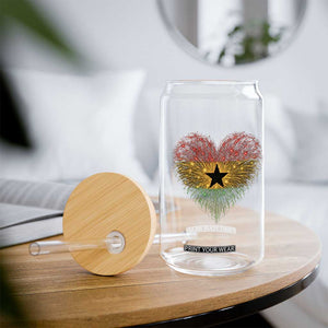 Ghana Flag Heart Ghanaian Flag Glass Can Heart Fireworks Patriotic Independence Day Celebration Graphic