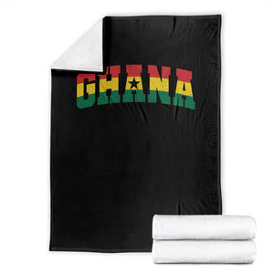 Vintage Ghana Flag Varsity Throw Blanket Classic Ghanaian Pride Heritage Graphic