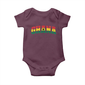 Vintage Ghana Flag Varsity Baby Onesie Classic Ghanaian Pride Heritage Graphic