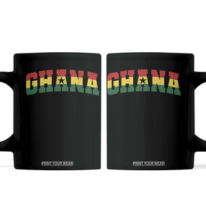 Vintage Ghana Flag Varsity Coffee Mug Classic Ghanaian Pride Heritage Graphic