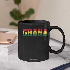 Vintage Ghana Flag Varsity Coffee Mug Classic Ghanaian Pride Heritage Graphic