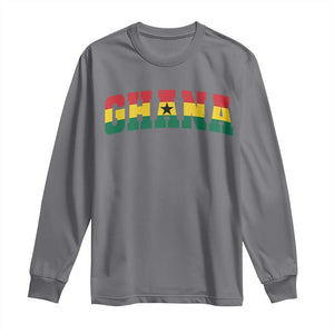 Vintage Ghana Flag Varsity Long Sleeve Shirt Classic Ghanaian Pride Heritage Graphic