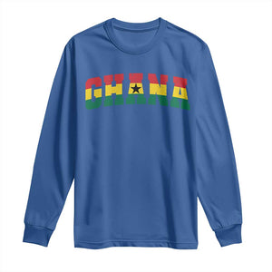 Vintage Ghana Flag Varsity Long Sleeve Shirt Classic Ghanaian Pride Heritage Graphic