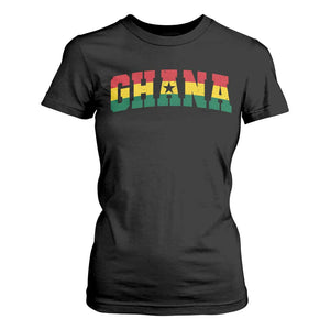 Vintage Ghana Flag Varsity T Shirt For Women Classic Ghanaian Pride Heritage Graphic