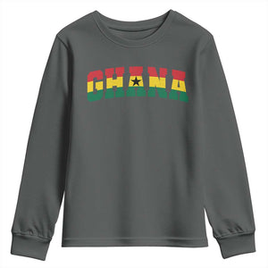 Vintage Ghana Flag Varsity Youth Sweatshirt Classic Ghanaian Pride Heritage Graphic