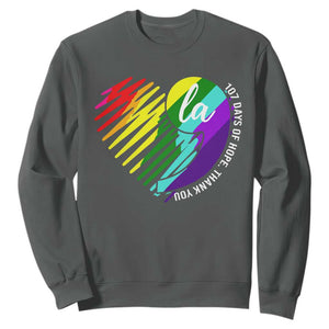 107 Days of Hope Thank You Kamala Sweatshirt Comma La TS10 Dark Heather Print Your Wear