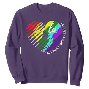 107 Days of Hope Thank You Kamala Sweatshirt Comma La TS10 Purple Print Your Wear