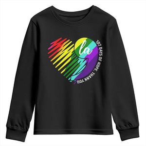 107 Days of Hope Thank You Kamala Youth Sweatshirt Comma La TS10 Black Print Your Wear