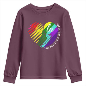 107 Days of Hope Thank You Kamala Youth Sweatshirt Comma La TS10 Maroon Print Your Wear