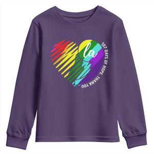 107 Days of Hope Thank You Kamala Youth Sweatshirt Comma La TS10 Purple Print Your Wear