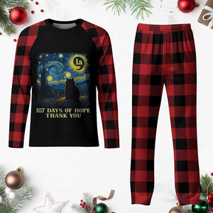 107 Days of Hope Thank You Kamala Plaid Pajama Set Cat Starry Night Van Gogh Comma La Harris TS10 Buffalo Plaid Print Your Wear