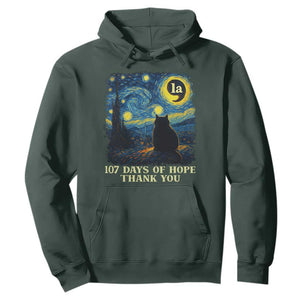 107 Days of Hope Thank You Kamala Hoodie Cat Starry Night Van Gogh Comma La Harris TS10 Dark Forest Green Print Your Wear