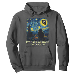 107 Days of Hope Thank You Kamala Hoodie Cat Starry Night Van Gogh Comma La Harris TS10 Dark Heather Print Your Wear