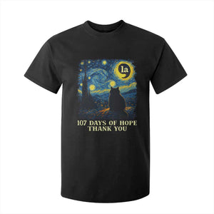 107 Days of Hope Thank You Kamala T Shirt For Kid Cat Starry Night Van Gogh Comma La Harris TS10 Black Print Your Wear